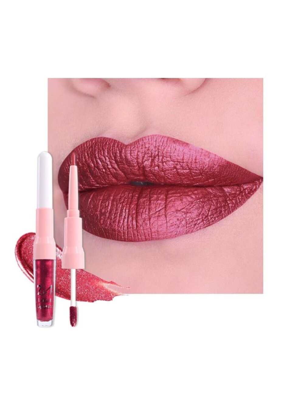 Womens 23# Burgundy-Shimmer Glitter Liquid Lipstick lippies Lip Gloss